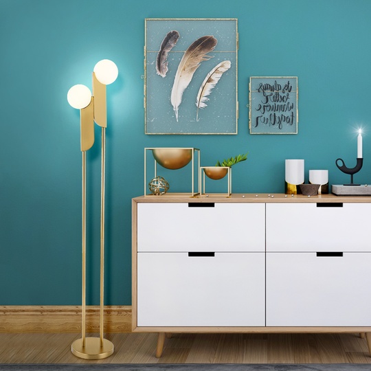 Напольный светильник золотой West Bower, E27, 30 Вт