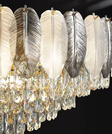 Люстра подвесная AKKUTLU 40*31 белый пепел, стекло, металл, Е14.