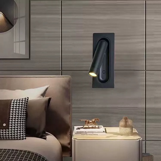 Настенный светильник EDGAR, Бра 7*17, черный, металл, LED.