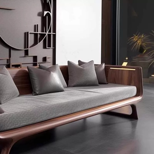 Прямой диван Davies темный орех, ткань, 200*82*70 см