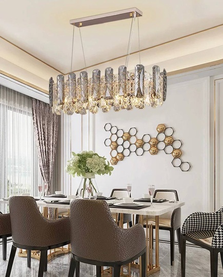 Люстра подвесная AKCA 80*22 дымчатый, стекло, металл, Е14.