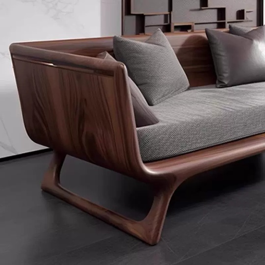 Прямой диван Davies темный орех, ткань, 200*82*70 см