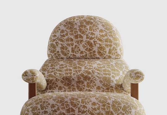 Кресло качалка янтарного цвета Amber, 72*109*86 см, ткань, металл