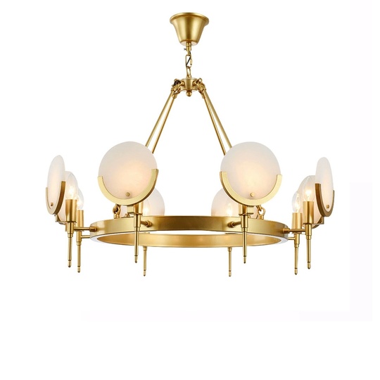 Светильник подвесной бронзовый Alvexa, металл, мрамор, 80*50 см, Е14