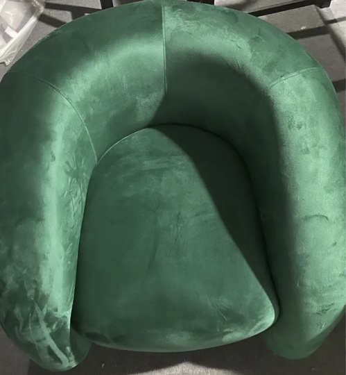 Зеленое кресло. Кресло мягкое зеленое из ворсовой ткани, 1 шт., 88х84х70 см