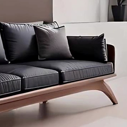 Прямой диван Griffiths темный орех, кожа, 240*80*75 см