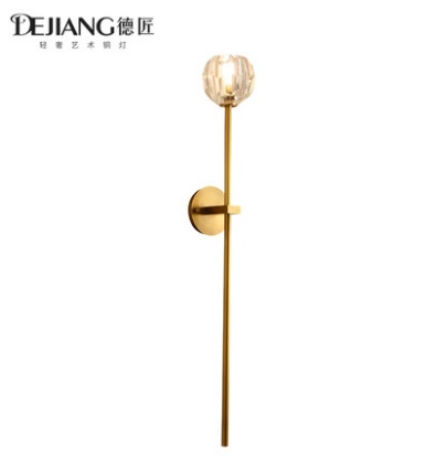 Дизайнерский светильник медь 12,5*90 см, led, E14, медь, хрусталь