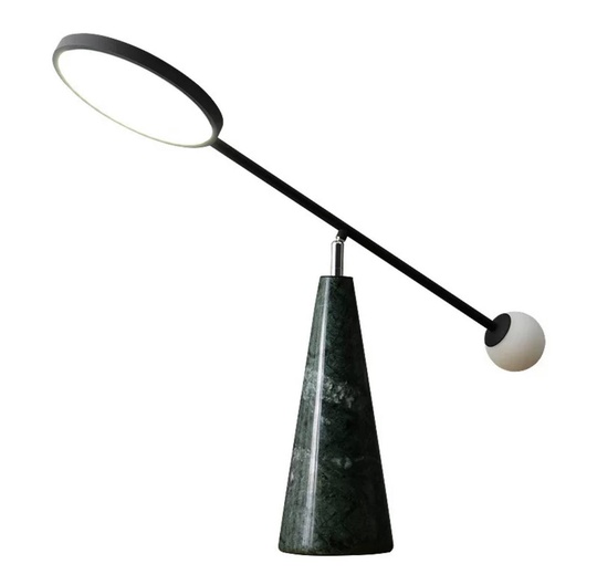 Настольная лампа LEO 55*64, мрамор, зеленый.