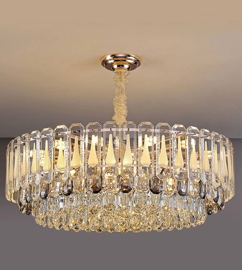 Люстра подвесная ASKARSU 60*25 золото, стекло, металл, Е14.