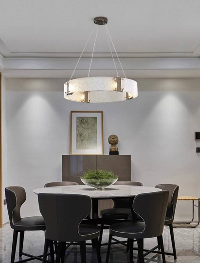 Люстра подвесная, черный, стекло, CHAIM BLACK 100*10, металл, LED