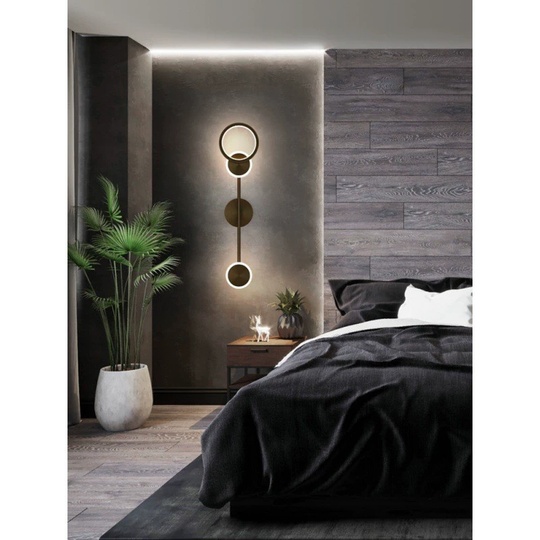 Настенный светильник, Бра, GERALD 15*62, черный, металл, LED.