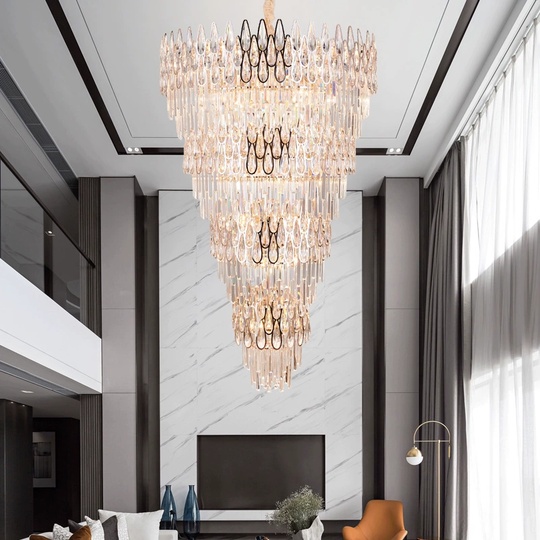 Люстра подвесная, золото, кристалл, ART 150*230 металл, E14.