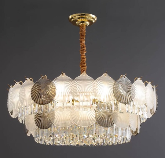 Люстра подвесная ERKE 80*28 золото, стекло, металл, Е14.