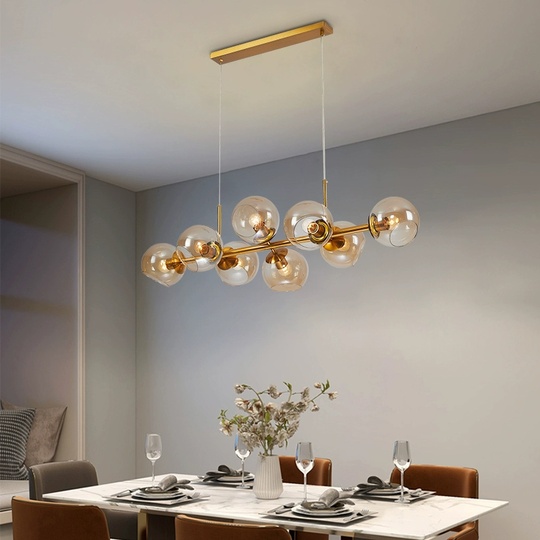 Люстра медная Zynorplex, металл, стекло янтарь, 105*35 см, Е27