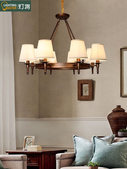 Огни положить американскую страну Простая европейская гостиная Homelight крупномасштабной ресторан спальня ретро кованые железа американская люстра 10 черных (отправка светодиодной лампы)