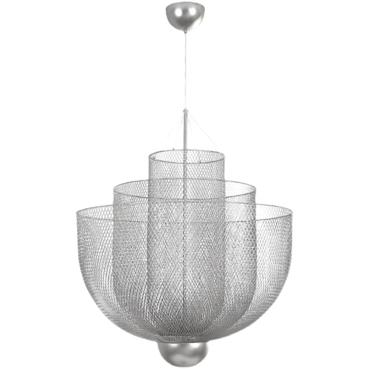 Люстра подвесная, серебро, металл-сетка, GWEN 45*57, металл, LED.