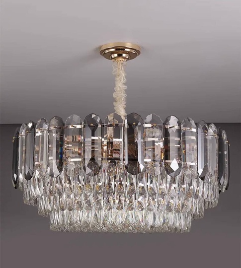 Люстра подвесная BERKE 50*30 дымчатый, стекло, металл, Е14.