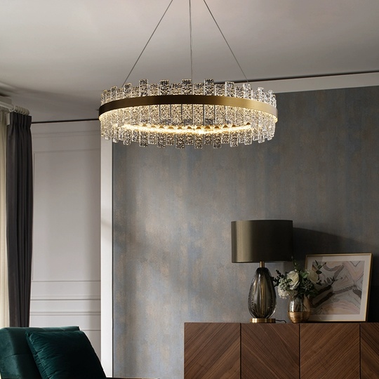 Люстра подвесная, медный, хрусталь, FASHIONABLE 80*16, металл, LED.