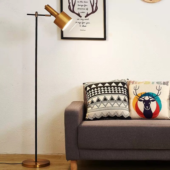 Напольный торшер, медь, Charlie 45*156, светодиодный, E27, металл