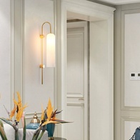 Настенный светильник GORO, Бра,  20*53, белый, золото, металл, Е27.