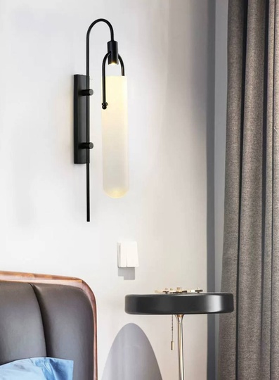 Настенный светильник, БРА DIRENC 21*65, черный, металл, LED.