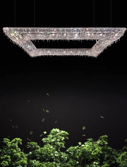 Люстра подвесная, серебро, хрусталь, SUSAN 80*80*25 металл, G9.