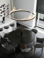 Люстра подвесная, черный, ПММА, CHAD BLACK 100*20, металл, LED