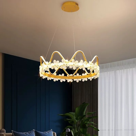 Люстра подвесная, золото, хрусталь, NOAH 60*20, металл, LED