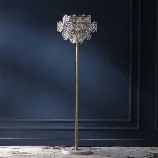 Напольный светильник золотой со стеклом Scale, E27, 5 Вт
