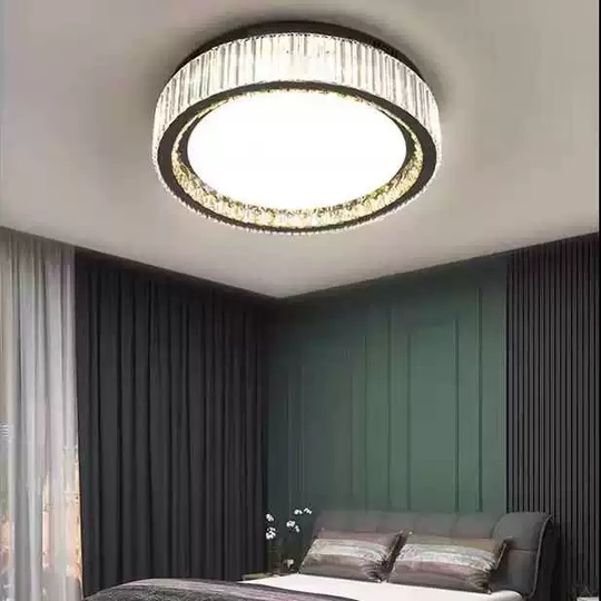 Потолочный светильник, хром, кристалл, GRACE 80*13 металл, LED.