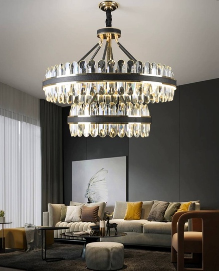 Люстра подвесная BIHTER 100*45 золото, кристалл, металл, LED.