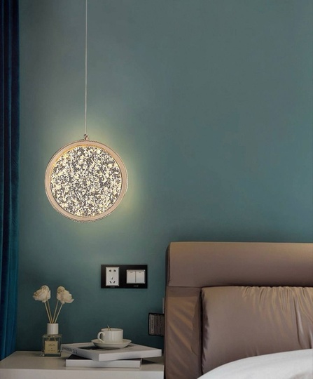 Светильник подвесной золото-серебро Elyvox, металл, 20*18 см, LED