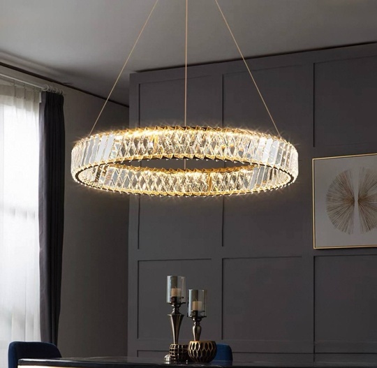 Люстра подвесная, медь, хрусталь, MASON 90*8 металл, LED