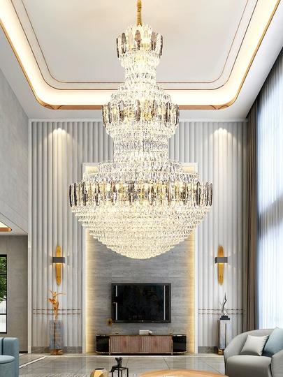 Люстра подвесная, золото, кристалл, PATTION 150*230 металл, E14.