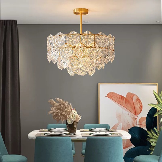 Люстра подвесная, медь, стекло, AZER 43*30, металл, Е14.