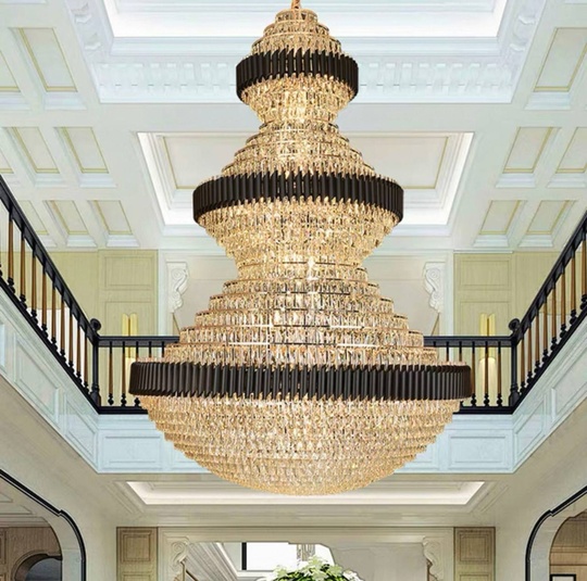 Люстра подвесная, золото, хрусталь, BUSTER  100*150 металл, E14.