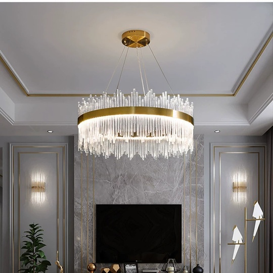 Люстра подвесная, медная, стекло, DICLE 60*26, металл, LED.