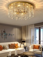 Люстра подвесная, золотой, кристалл, SPARKLING 100*17, металл, E14.