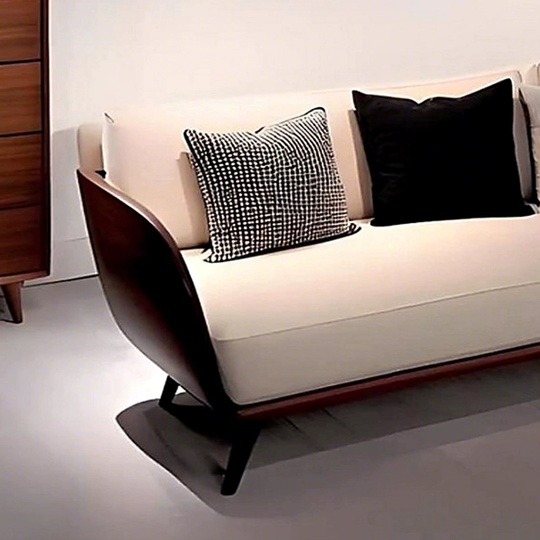 Прямой диван Moore черный орех, ткань, 240*80*75 см