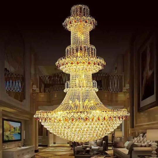 Люстра подвесная, золото, хрусталь, COOPER 120*190 металл, E14.