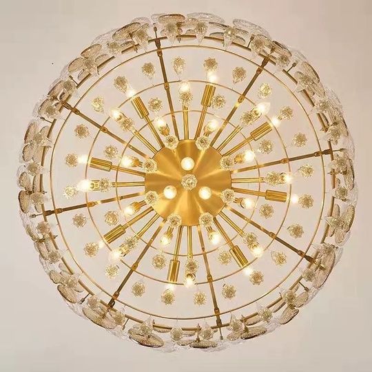 Люстра медная Alivora, медь, трос 50 см, 100*45 см, подвесная, Е14, 8 Вт