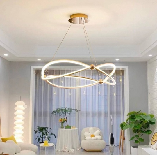 Люстра подвесная, золото, ПММА, WILL 52*120, металл, LED