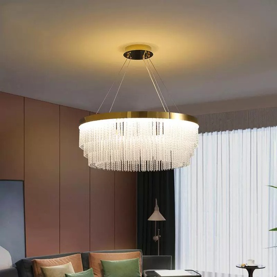 Люстра подвесная, медный, ПММА, IVOR 100*29 металл, LED.