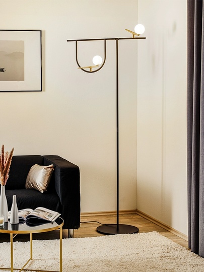 Торшер черный Lumios, 50*170 см, LED, G9*2, металл, 10 Вт