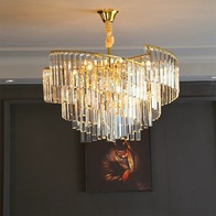 Люстра подвесная, золото, кристалл, HISA 60*35, металл, E14.
