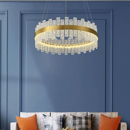 Люстра подвесная, медный, хрусталь, FASHIONABLE 100*16, металл, LED.