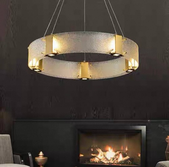 Люстра подвесная, золото, стекло, CHAIM 80*10, металл, LED