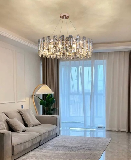 Люстра подвесная AKCICEK 50*22 дымчатый, стекло, металл, Е14.