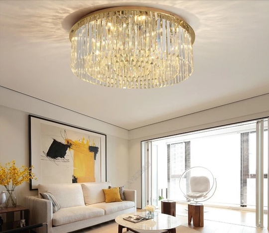 Потолочный светильник, медь, хрусталь, CINNAMON 120*20 металл, Е14.