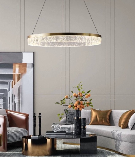 Люстра подвесная, медь, ПММА, ABDUL 100*8, металл, LED